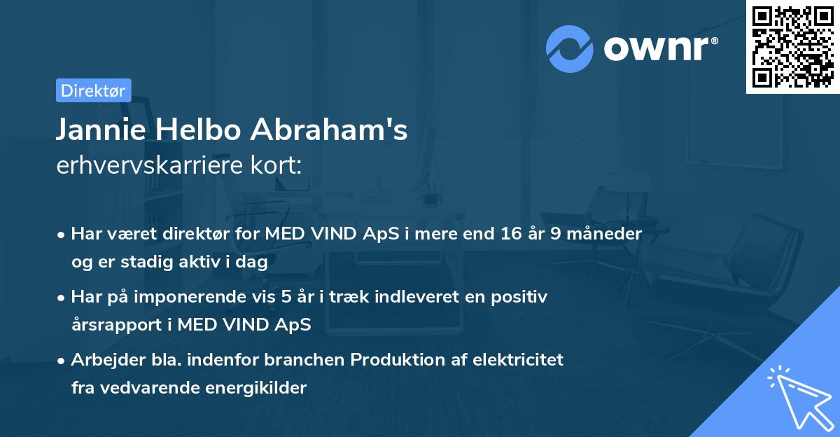 Jannie Helbo Abraham's erhvervskarriere kort