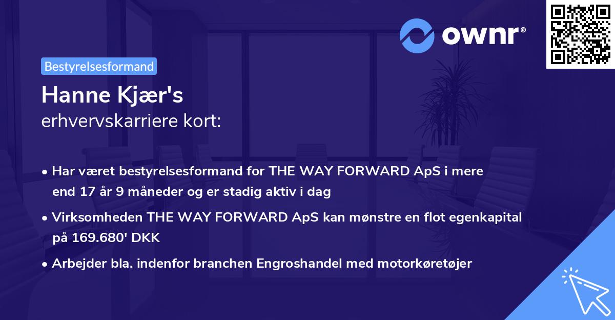 Hanne Kjær's erhvervskarriere kort