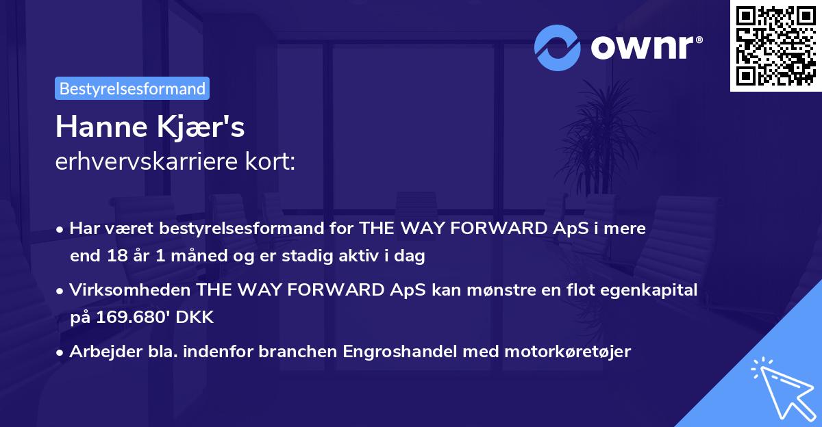 Hanne Kjær's erhvervskarriere kort