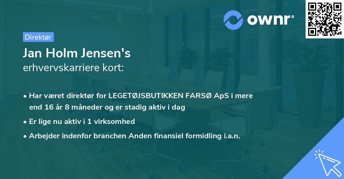 Jan Holm Jensen's erhvervskarriere kort