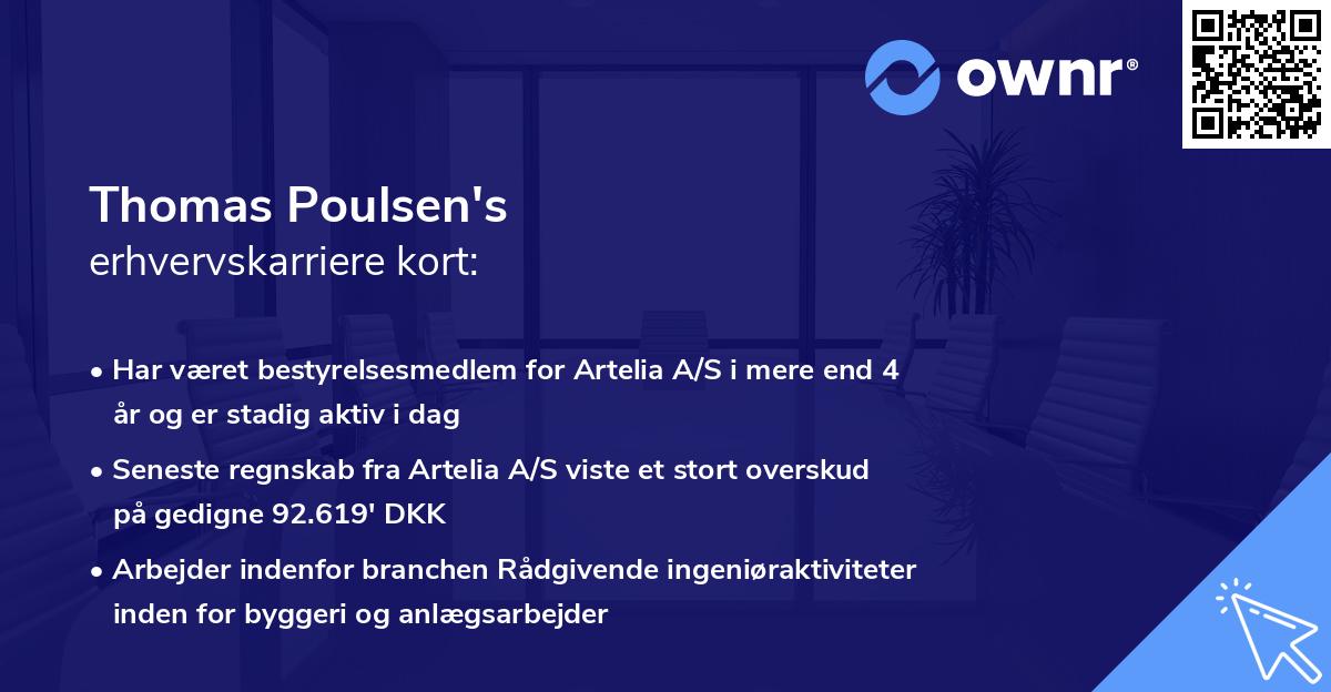 Thomas Poulsen's erhvervskarriere kort
