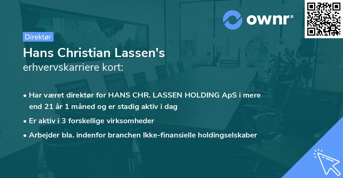Hans Christian Lassen's erhvervskarriere kort