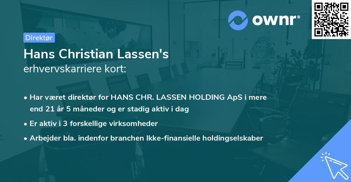 Hans Christian Lassen's erhvervskarriere kort