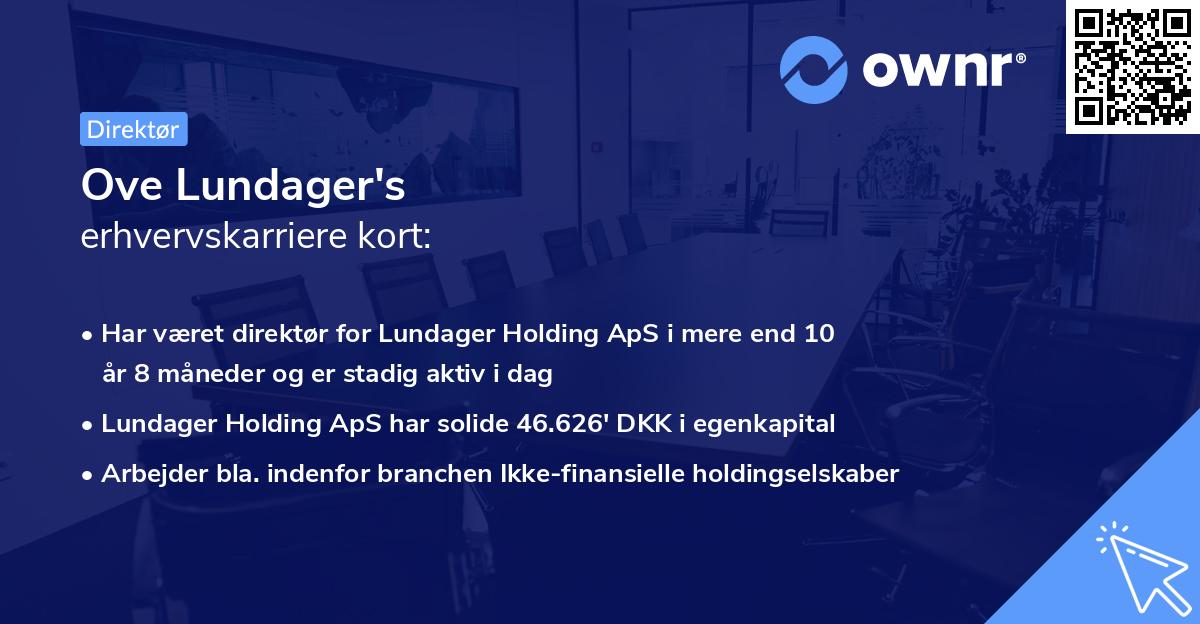 Ove Lundager's erhvervskarriere kort