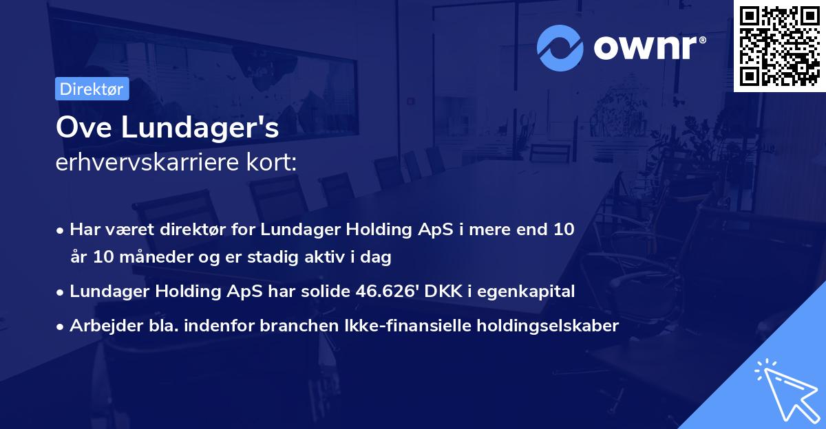 Ove Lundager's erhvervskarriere kort