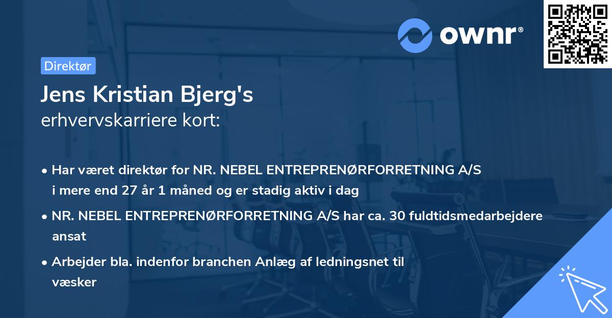 Jens Kristian Bjerg's erhvervskarriere kort