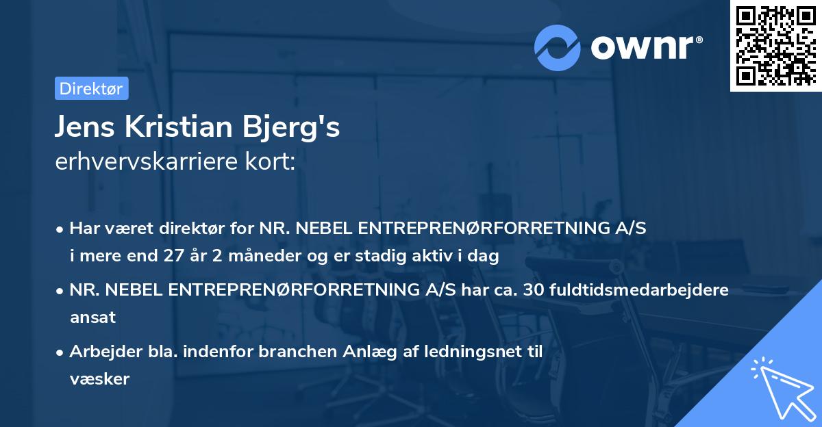 Jens Kristian Bjerg's erhvervskarriere kort