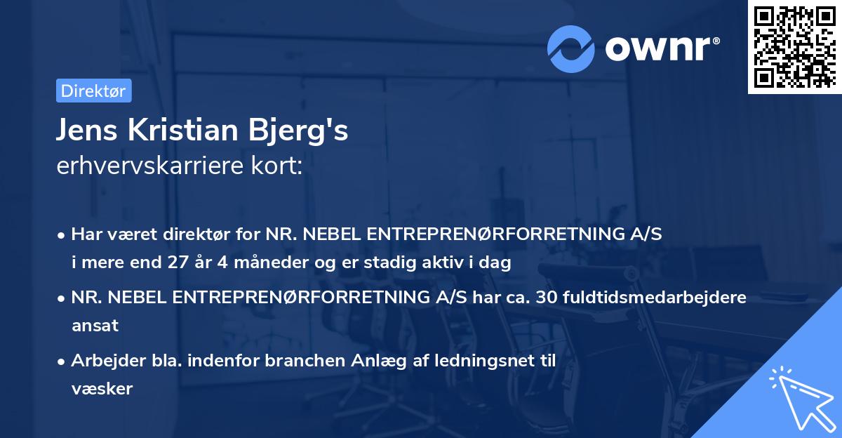 Jens Kristian Bjerg's erhvervskarriere kort