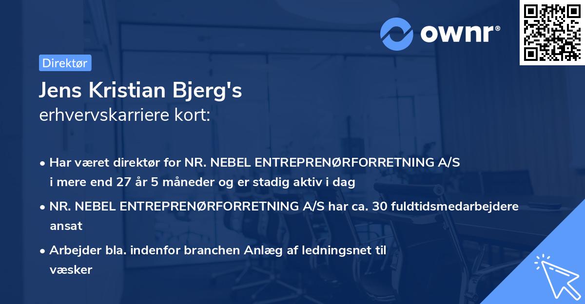 Jens Kristian Bjerg's erhvervskarriere kort