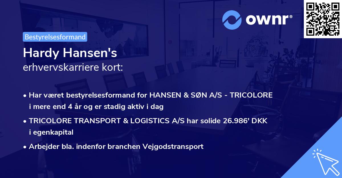 Hardy Hansen's erhvervskarriere kort