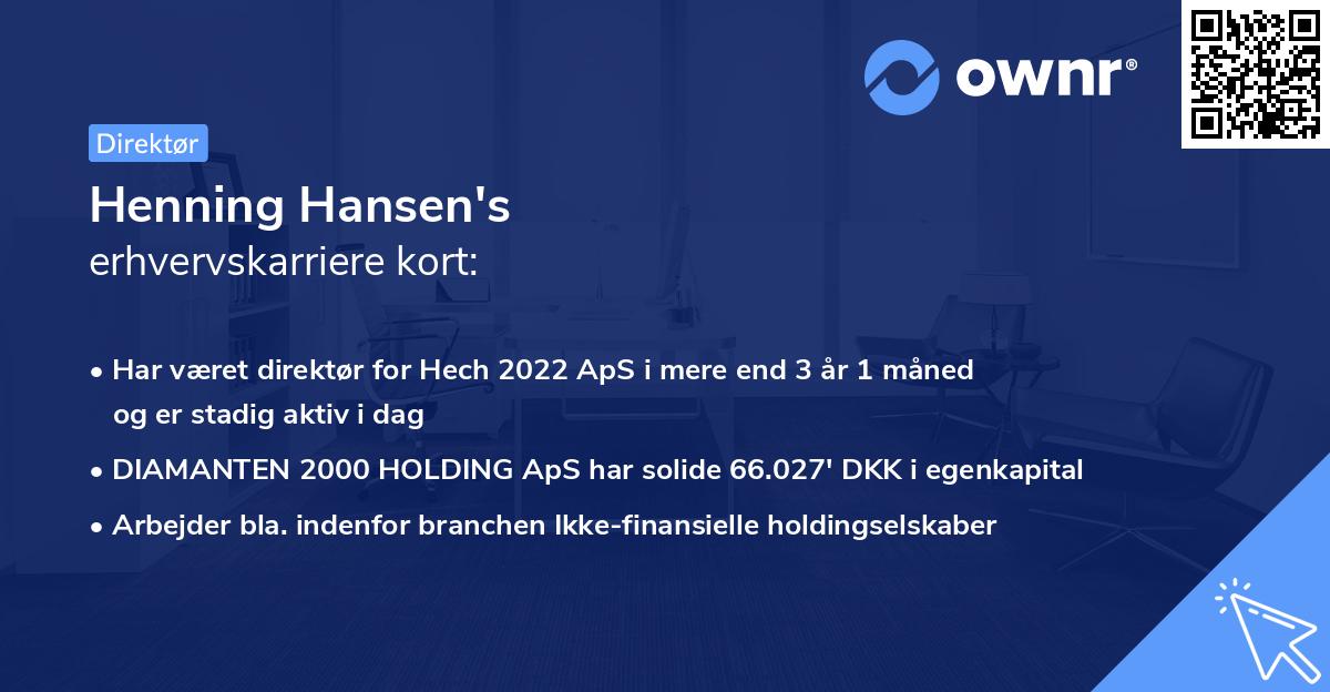 Henning Hansen's erhvervskarriere kort