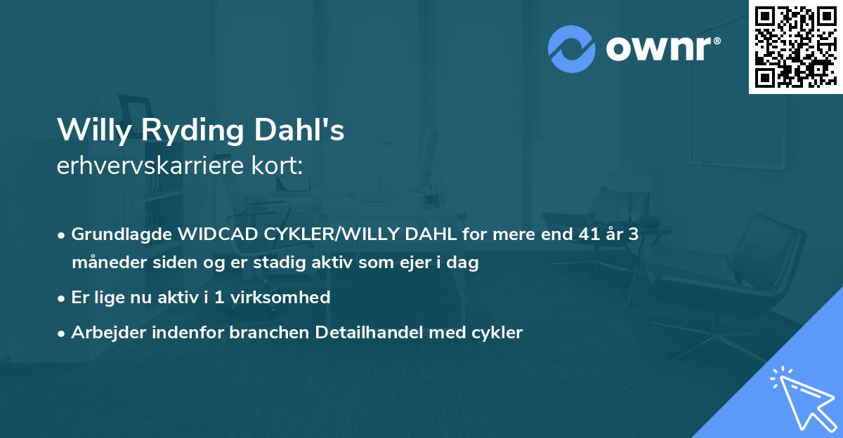 Willy Ryding Dahl's erhvervskarriere kort