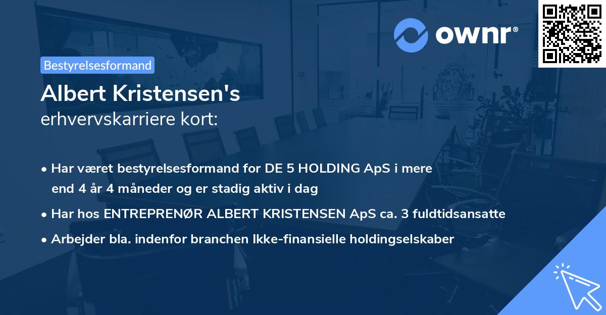 Albert Kristensen's erhvervskarriere kort