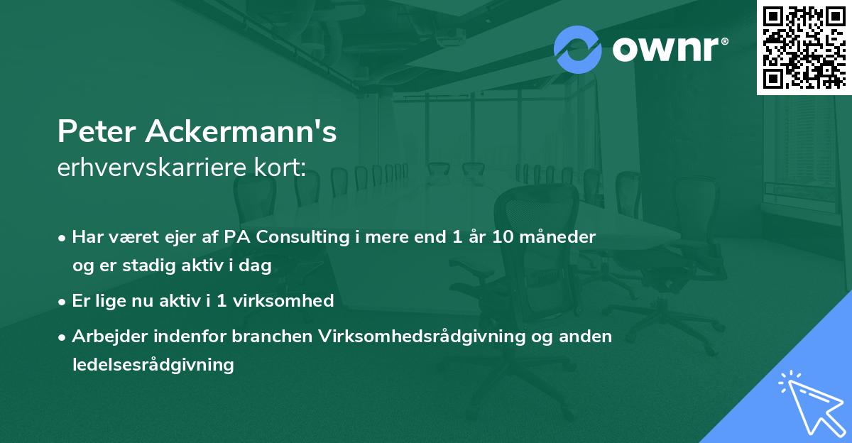 Peter Ackermann's erhvervskarriere kort