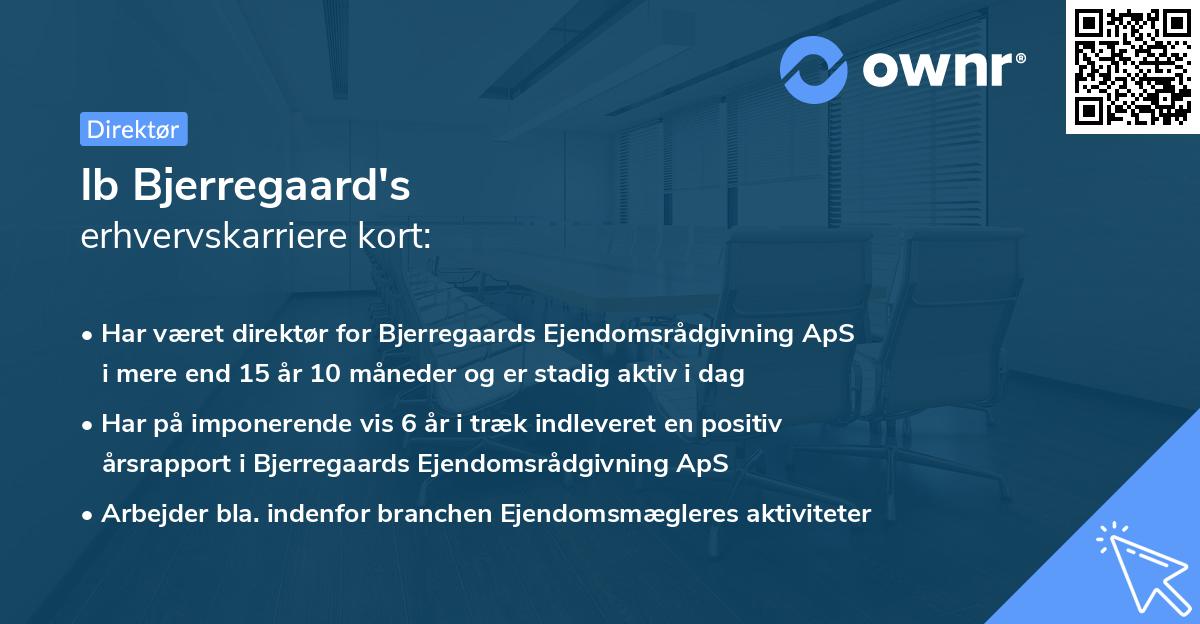 Ib Bjerregaard's erhvervskarriere kort