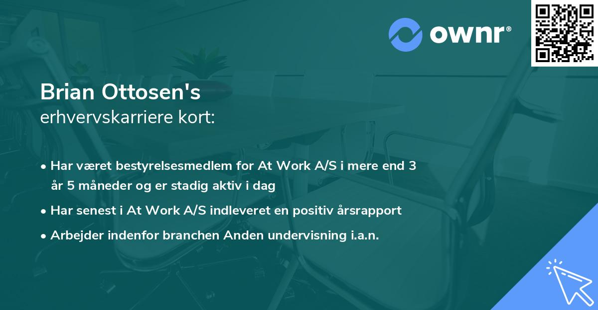 Brian Ottosen's erhvervskarriere kort