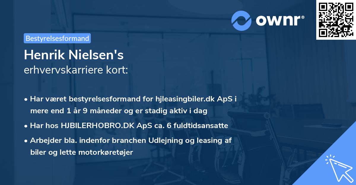 Henrik Nielsen's erhvervskarriere kort