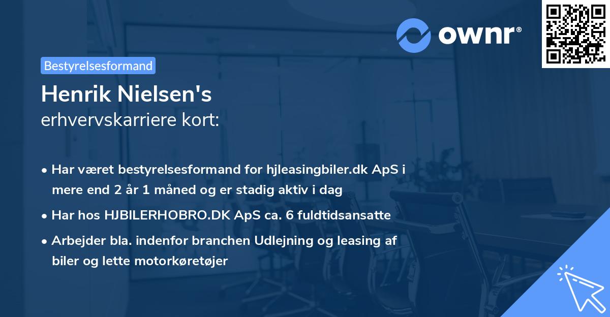 Henrik Nielsen's erhvervskarriere kort