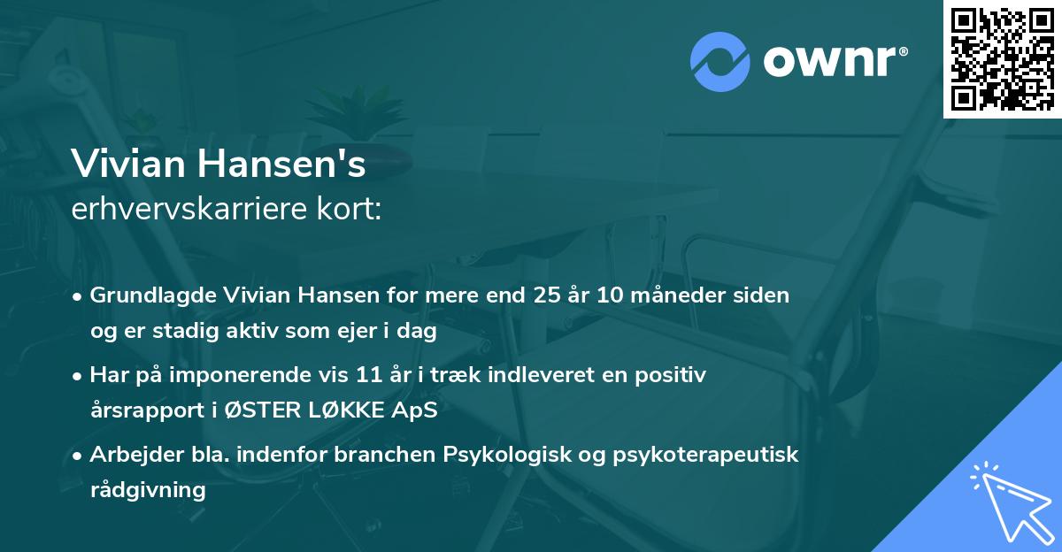 Vivian Hansen's erhvervskarriere kort