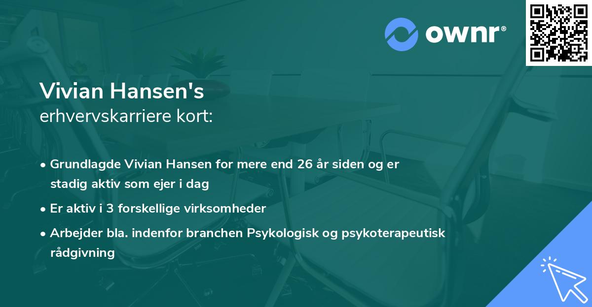Vivian Hansen's erhvervskarriere kort