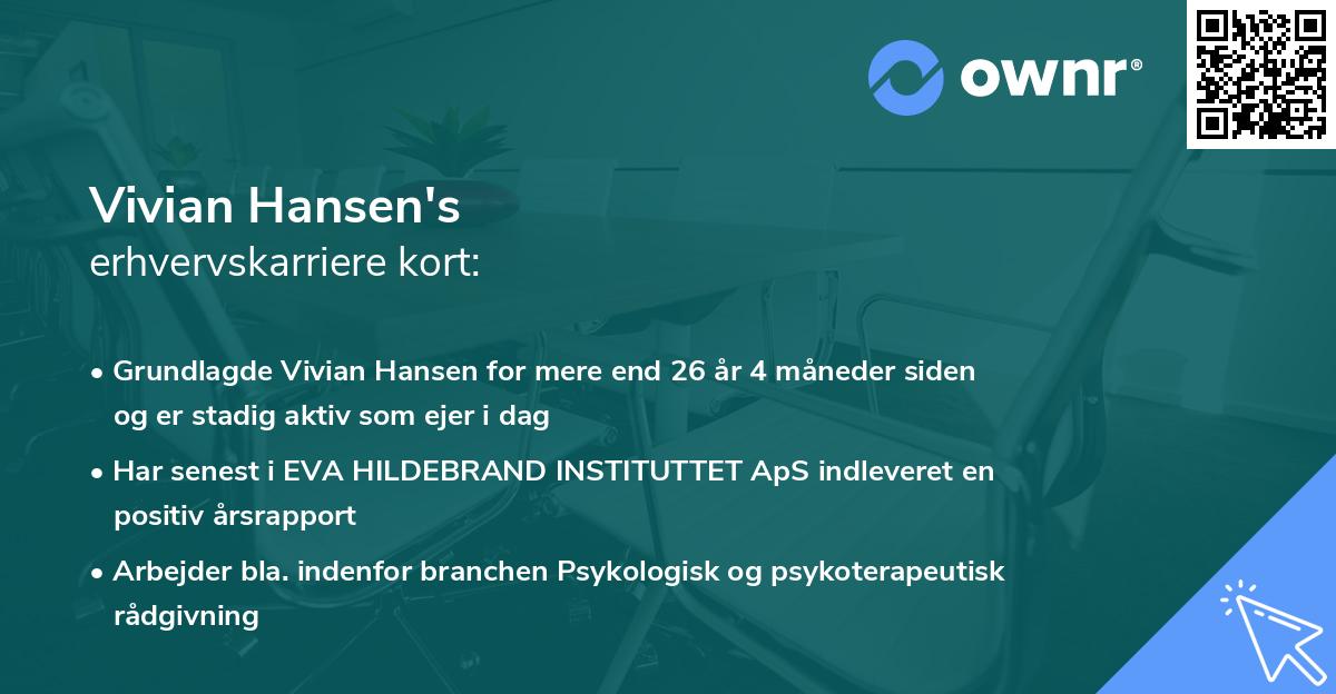 Vivian Hansen's erhvervskarriere kort