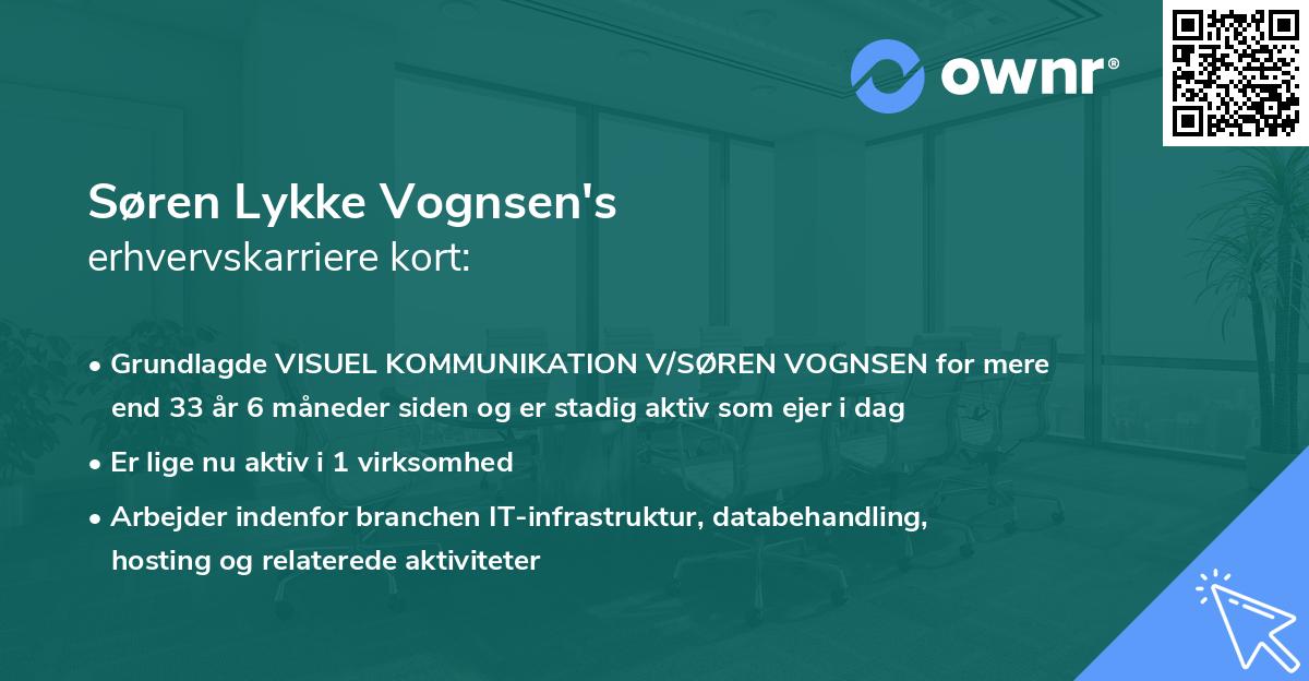 Søren Lykke Vognsen's erhvervskarriere kort