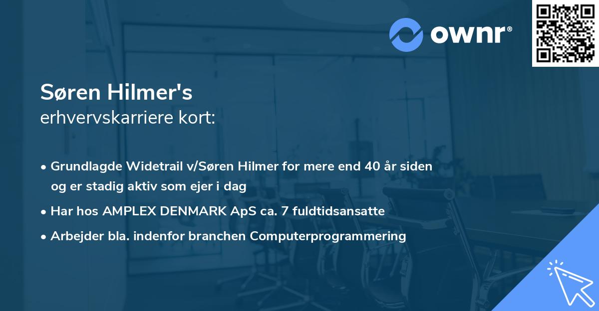 Søren Hilmer's erhvervskarriere kort