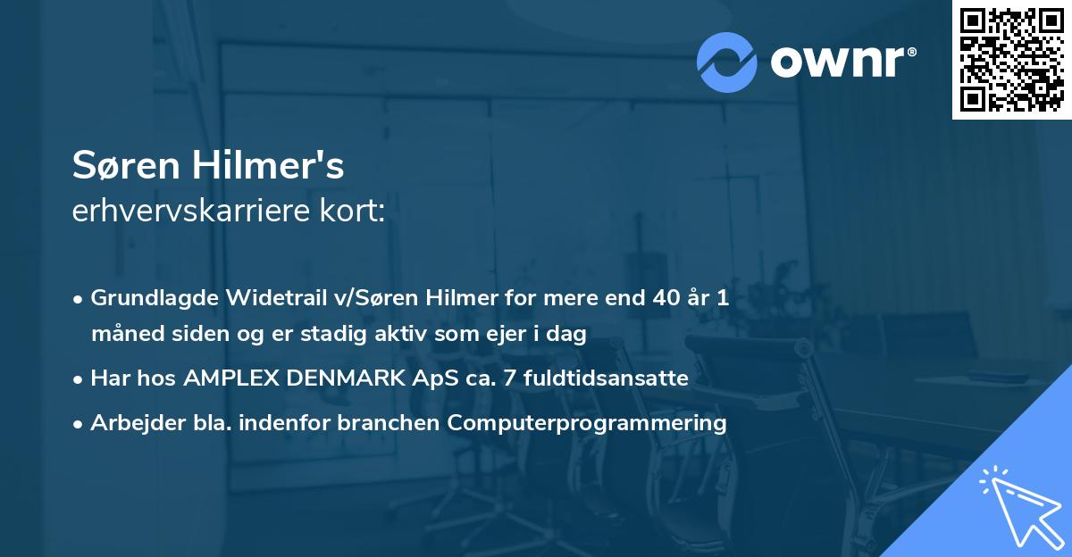 Søren Hilmer's erhvervskarriere kort