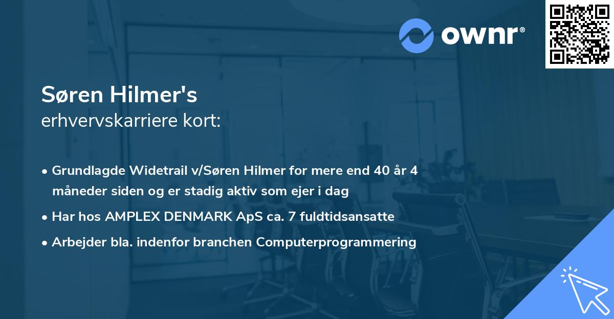 Søren Hilmer's erhvervskarriere kort