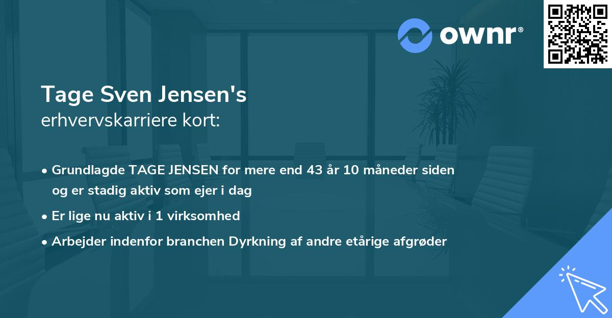 Tage Sven Jensen's erhvervskarriere kort