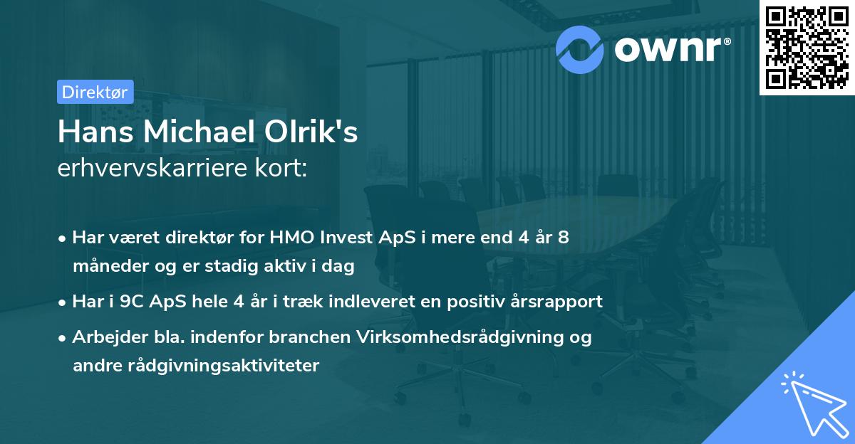 Hans Michael Olrik's erhvervskarriere kort