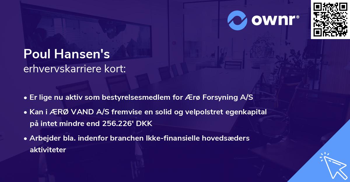 Poul Hansen's erhvervskarriere kort
