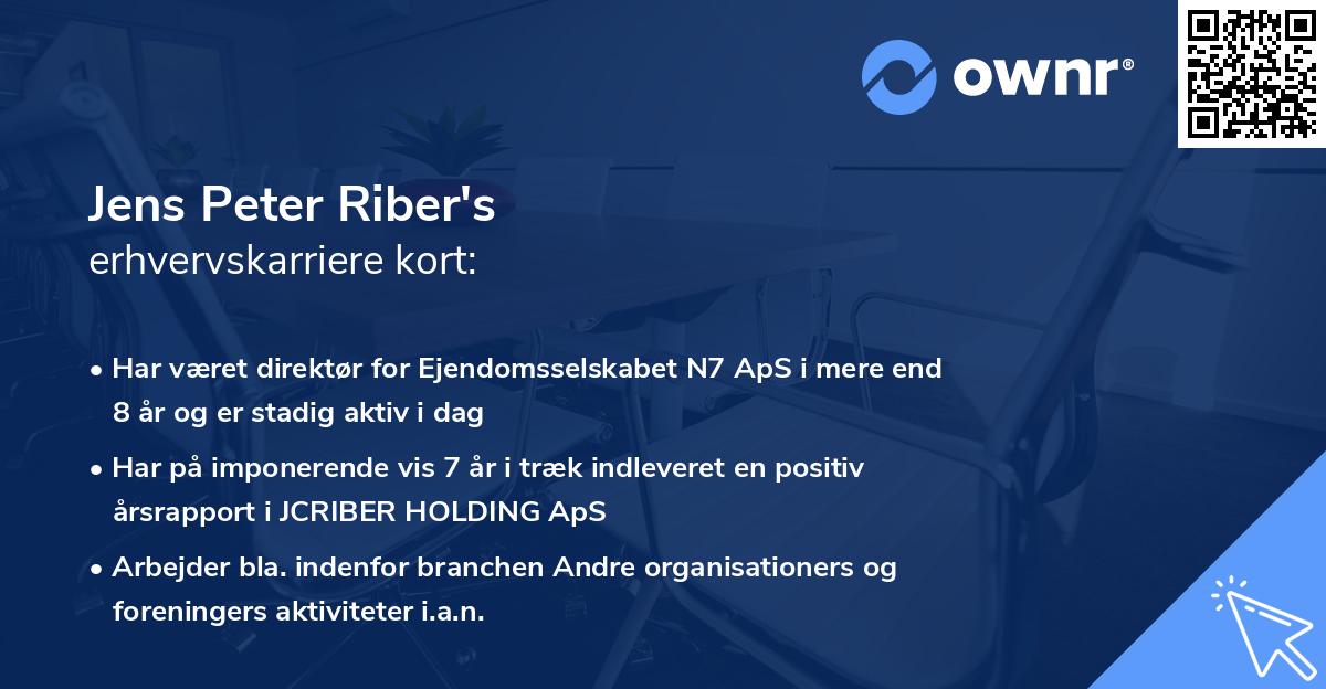 Jens Peter Riber's erhvervskarriere kort