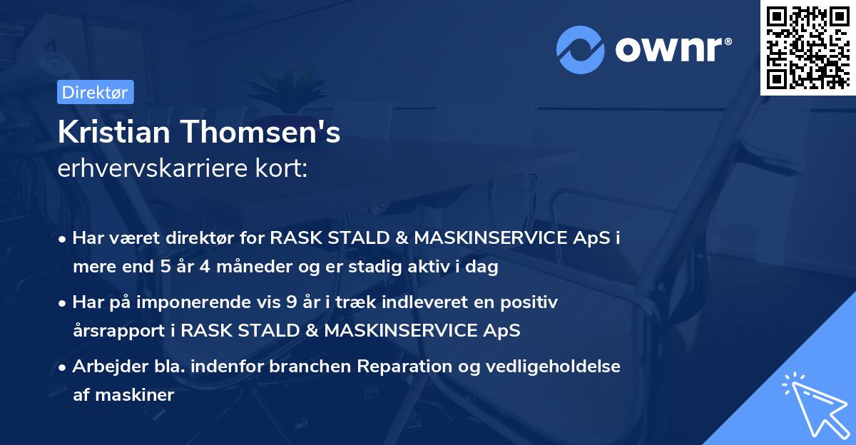 Kristian Thomsen's erhvervskarriere kort