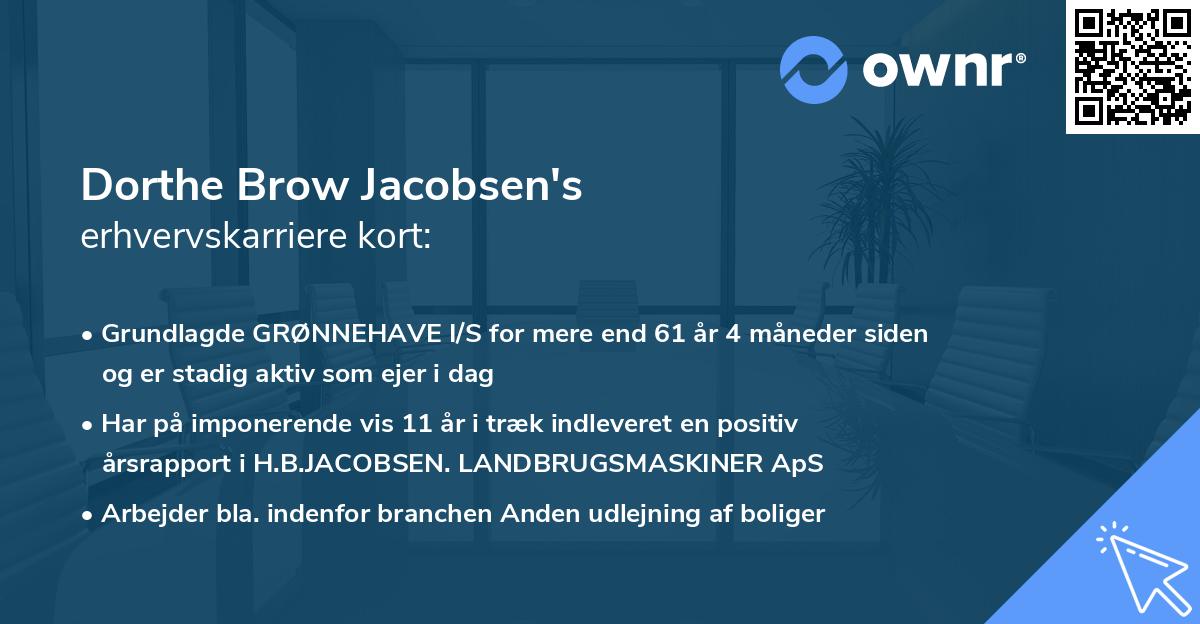 Dorthe Brow Jacobsen's erhvervskarriere kort