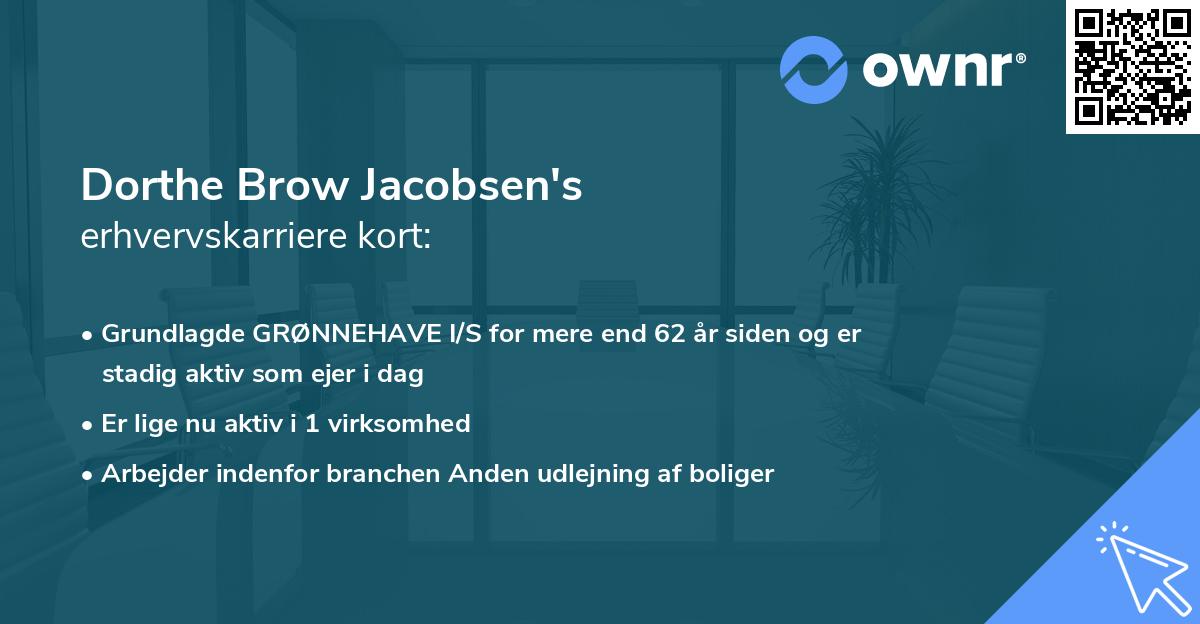 Dorthe Brow Jacobsen's erhvervskarriere kort