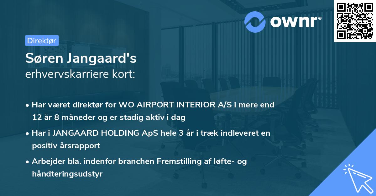 Søren Jangaard's erhvervskarriere kort