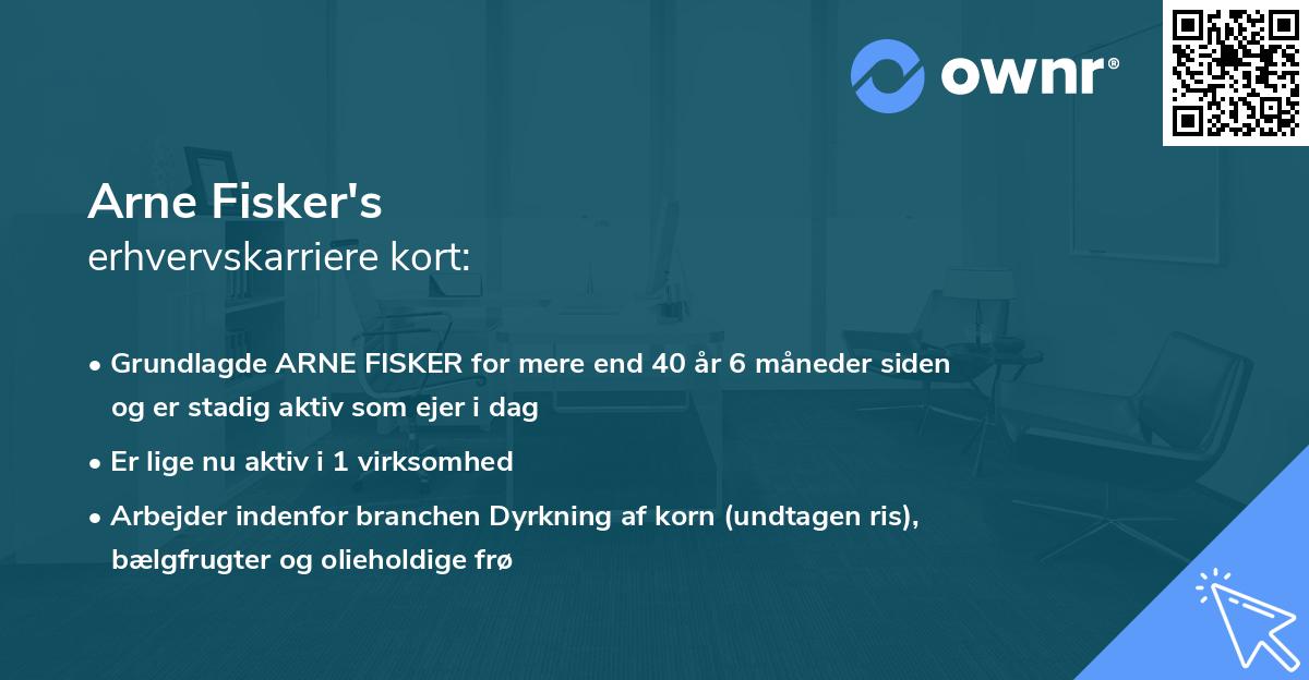 Arne Fisker's erhvervskarriere kort