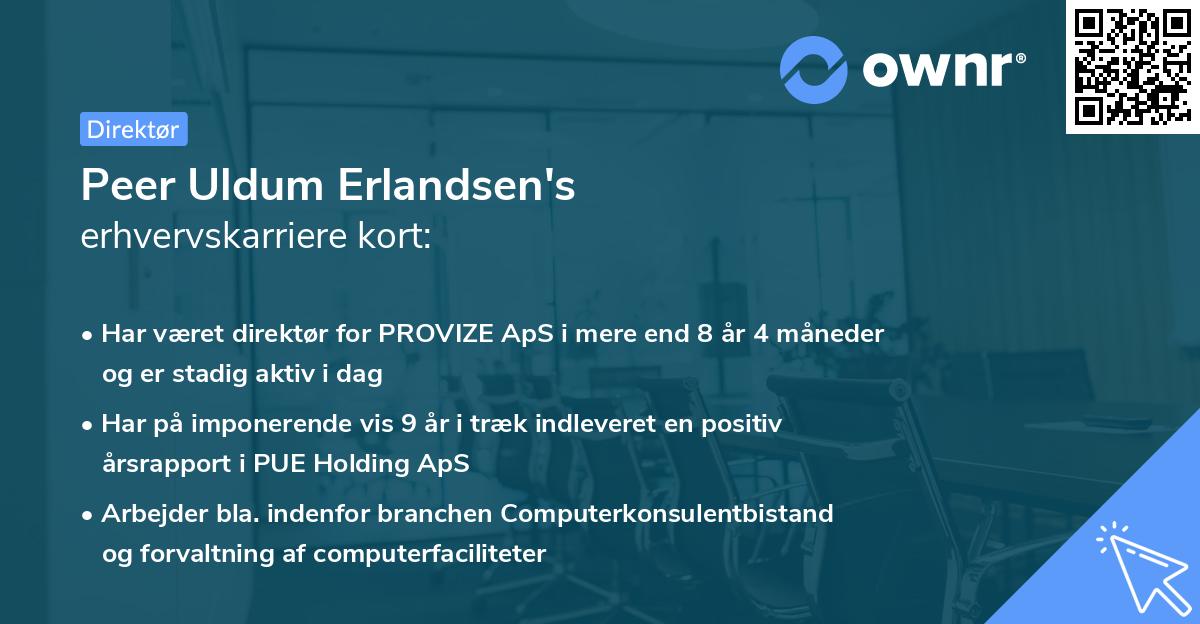 Peer Uldum Erlandsen's erhvervskarriere kort