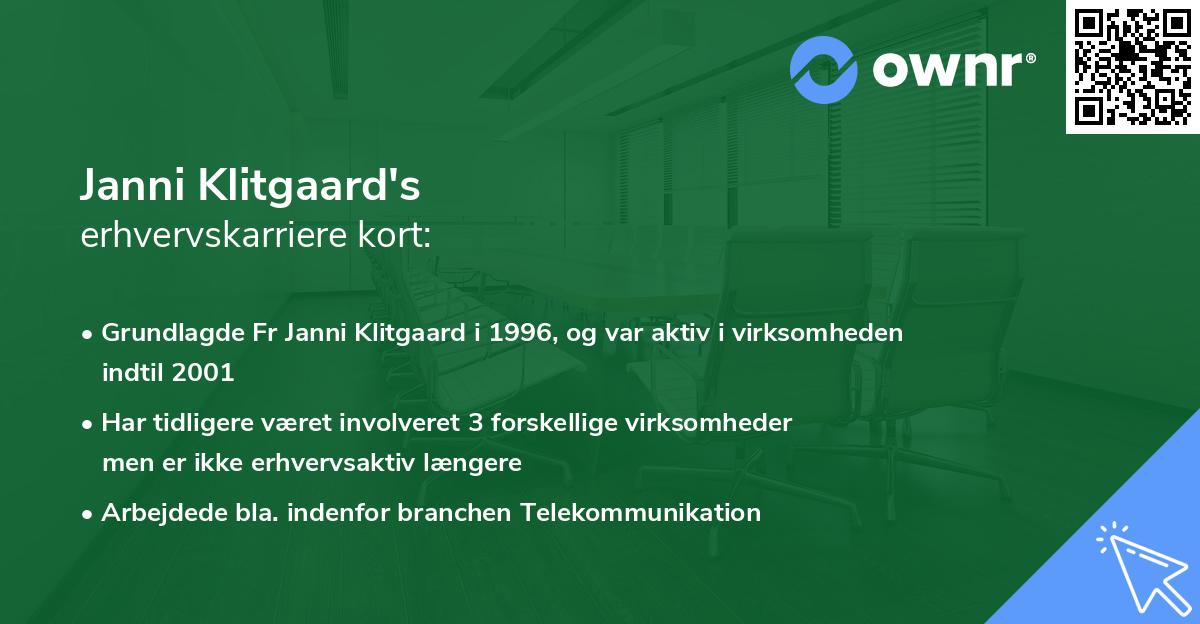 Janni Klitgaard's erhvervskarriere kort