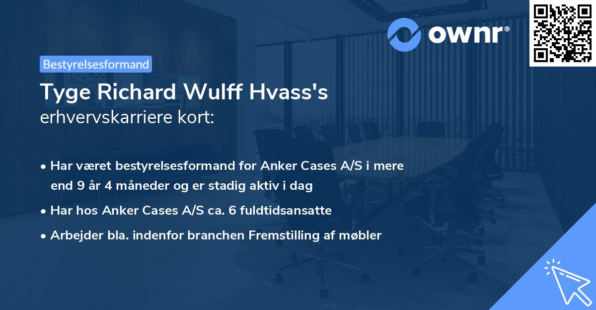 Tyge Richard Wulff Hvass's erhvervskarriere kort