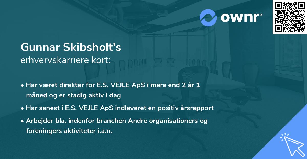 Gunnar Skibsholt's erhvervskarriere kort