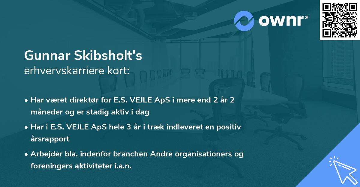 Gunnar Skibsholt's erhvervskarriere kort