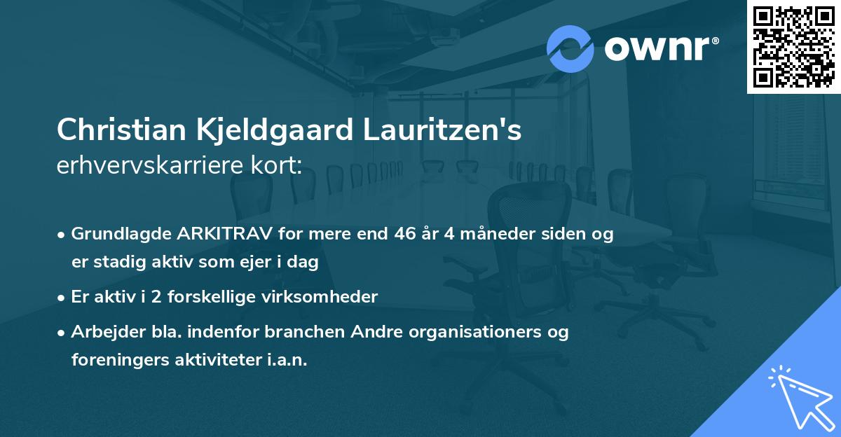 Christian Kjeldgaard Lauritzen's erhvervskarriere kort