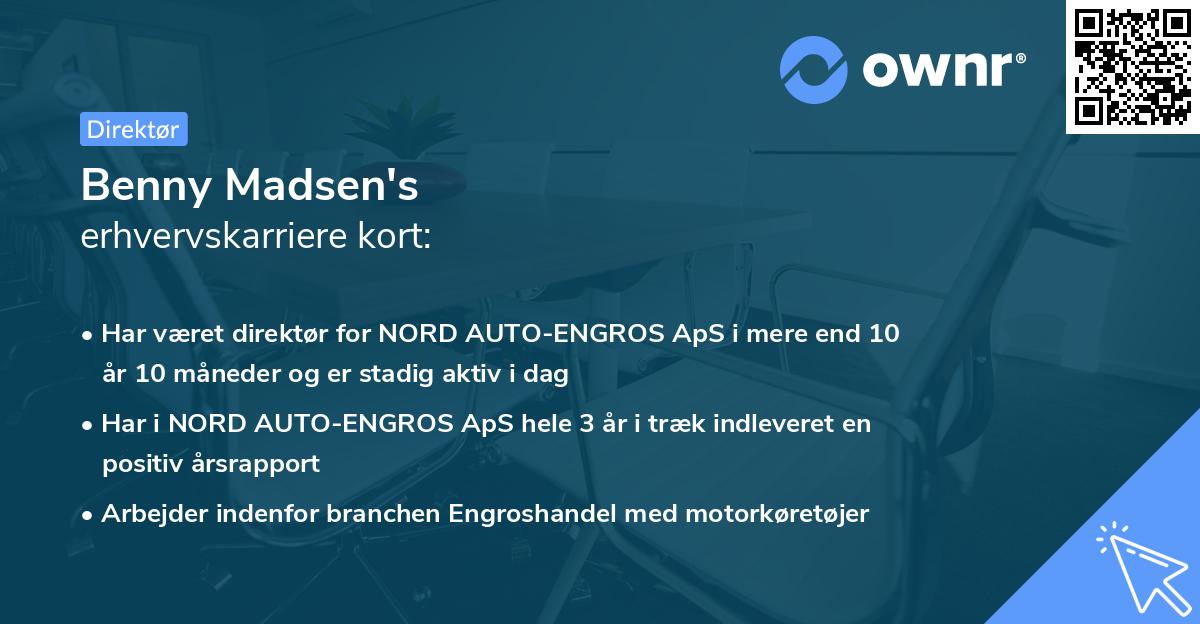 Benny Madsen's erhvervskarriere kort