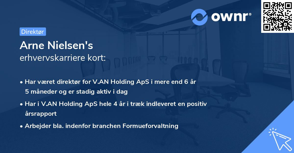 Arne Nielsen's erhvervskarriere kort