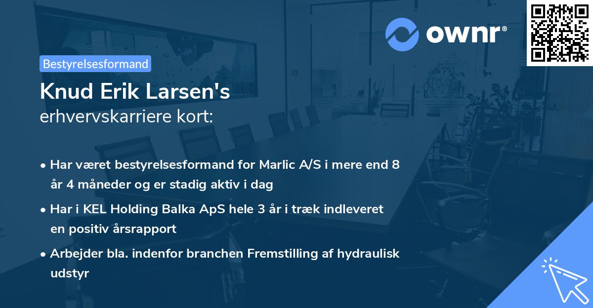 Knud Erik Larsen's erhvervskarriere kort