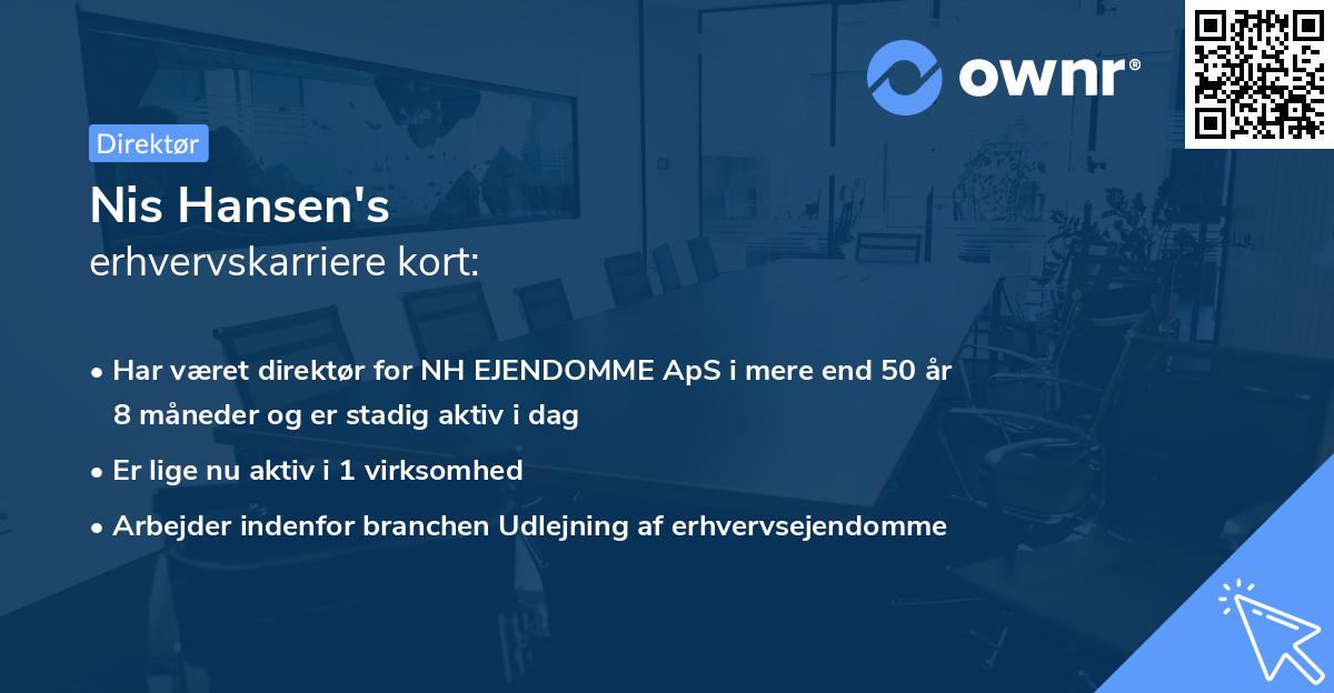 Nis Hansen's erhvervskarriere kort