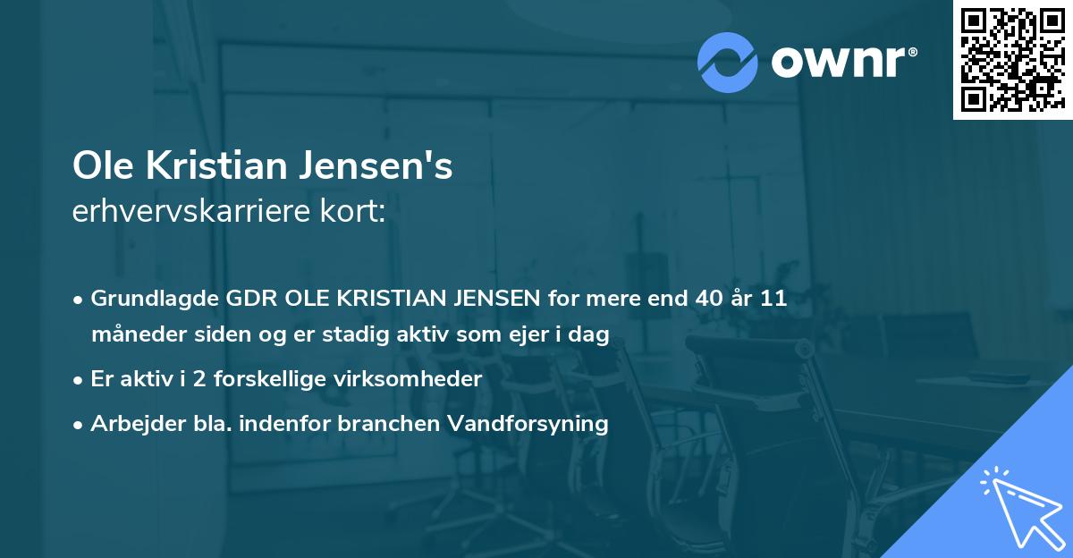 Ole Kristian Jensen's erhvervskarriere kort