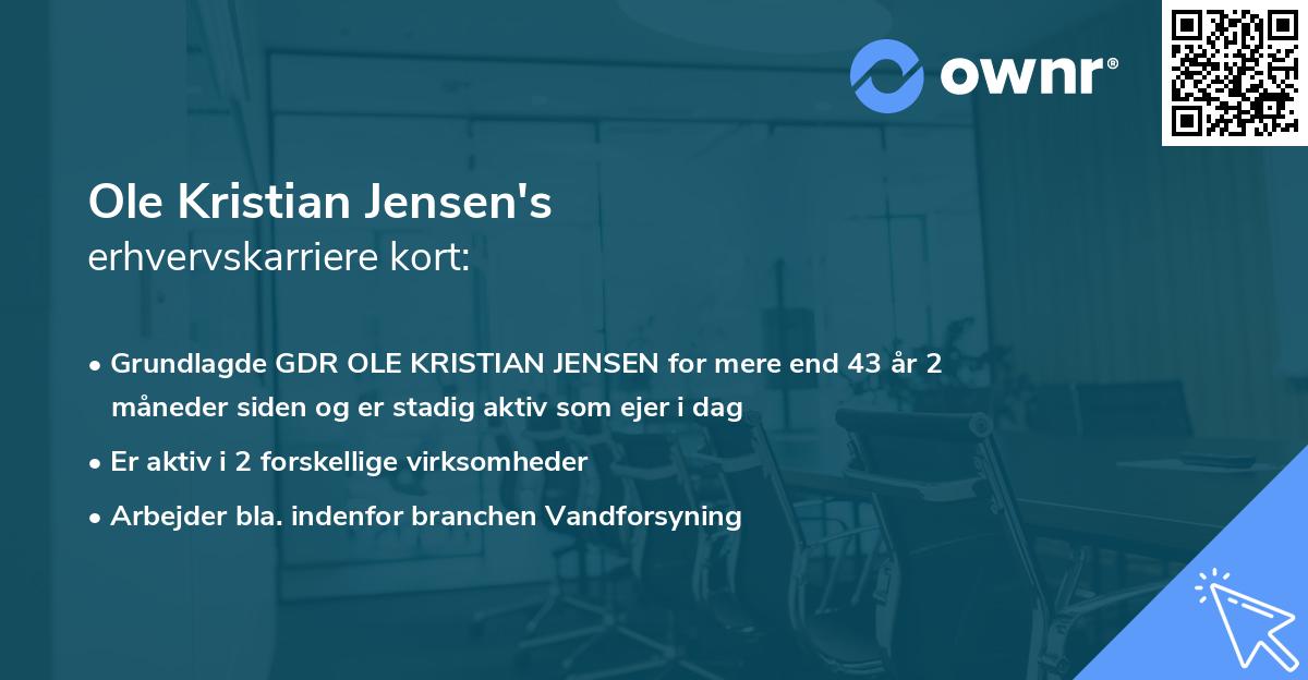 Ole Kristian Jensen's erhvervskarriere kort